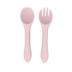 Baby Silicone Soft Fork And Spoon Set - Training Feeding