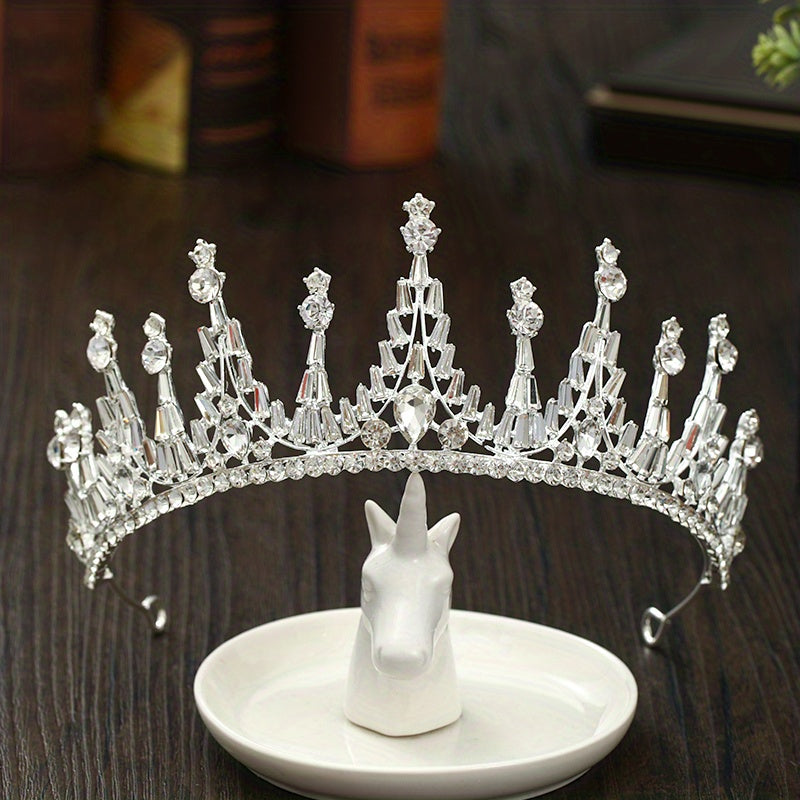 Crystal Silvery Headband Queen's Crown Tiara Head Jewelry