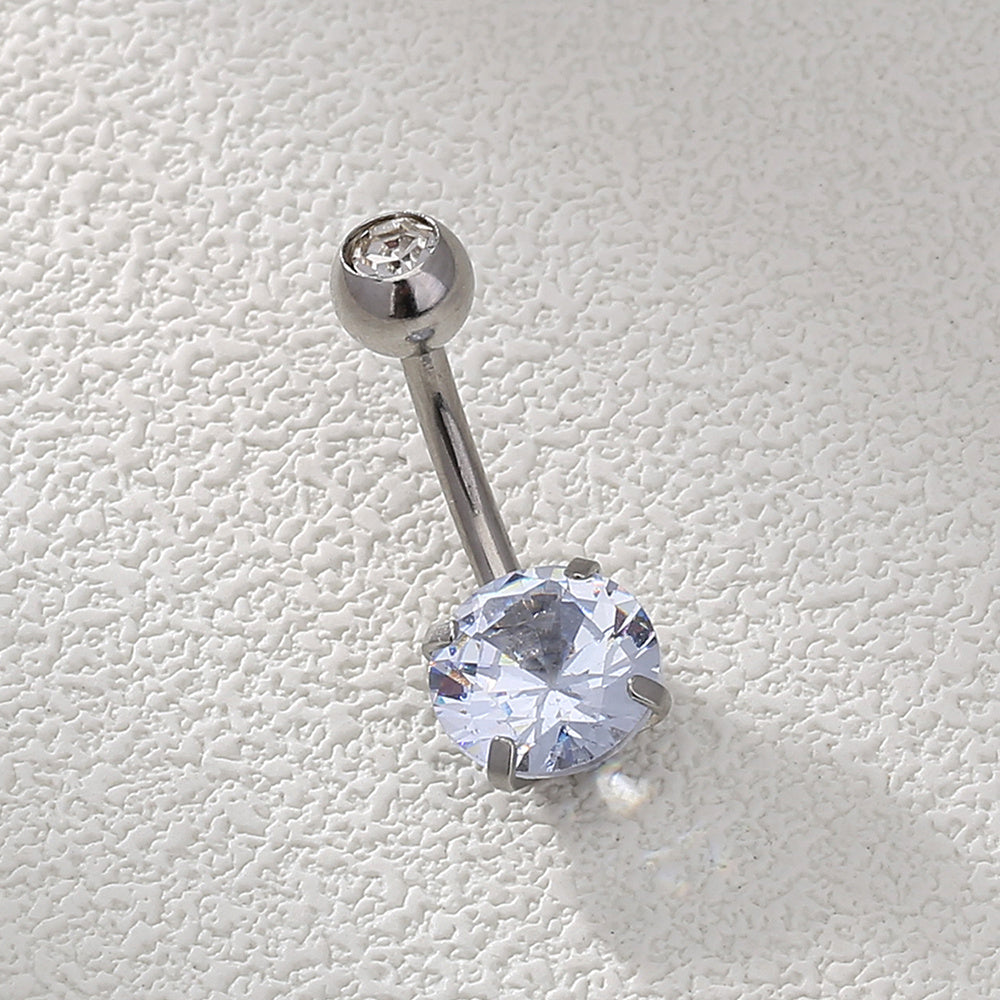 Heart Shape Zircon Belly Button Ring for Women