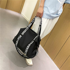 Lightweight Shoulder Sports Bag Letter Pattern Carry On Duffle Bag