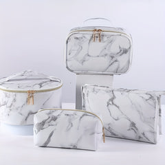 Travel Marble Makeup Bag Organizer Large Capacity Toiletry Case Brush Holder