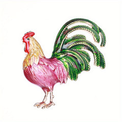 Rooster Brooch Enamel Jewelry Winter Accessories Brooch Pin for Men