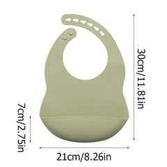 Silicone Baby Bib Adjustable Size Soft Plain Blank Pattern 1 Year Old