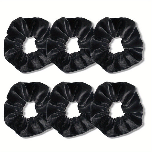 6pcs Large Velvet Scrunchie Hair Tie Female Rubber Band Hair Accessories
