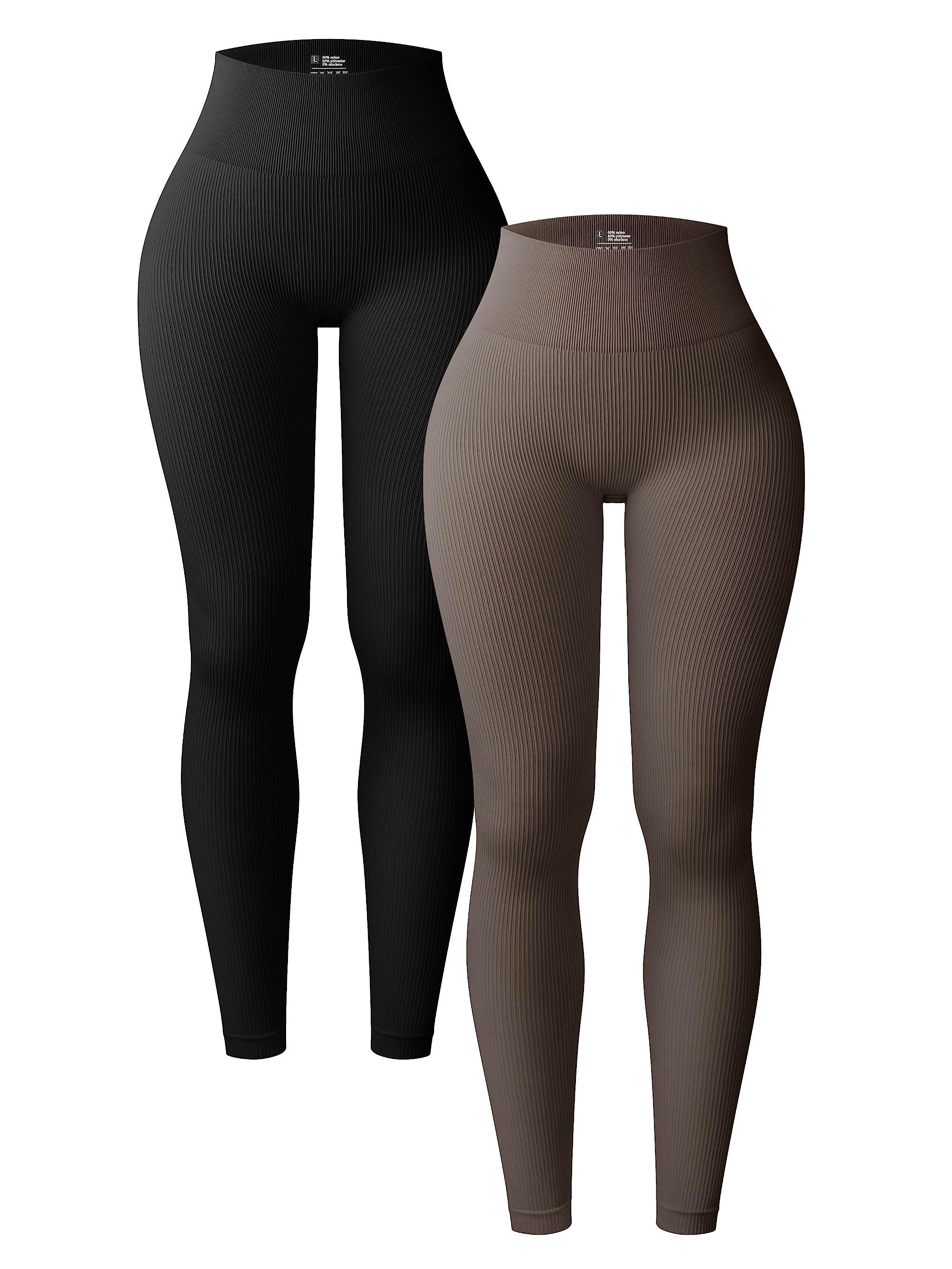 Ribbed Yoga Pants Stretch Leggings Women's Activewear