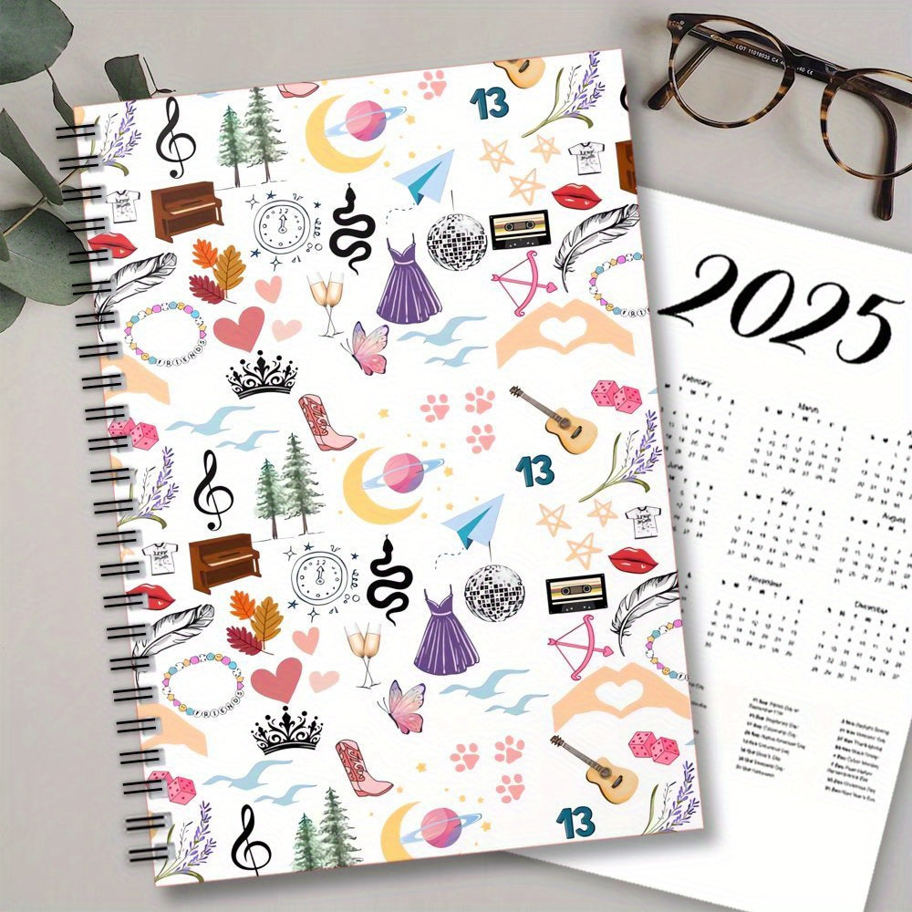 Whimsical Swifty Fan Spiral Notebook 100 Pages
