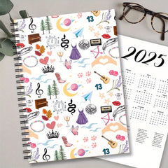 Whimsical Swifty Fan Spiral Notebook 100 Pages