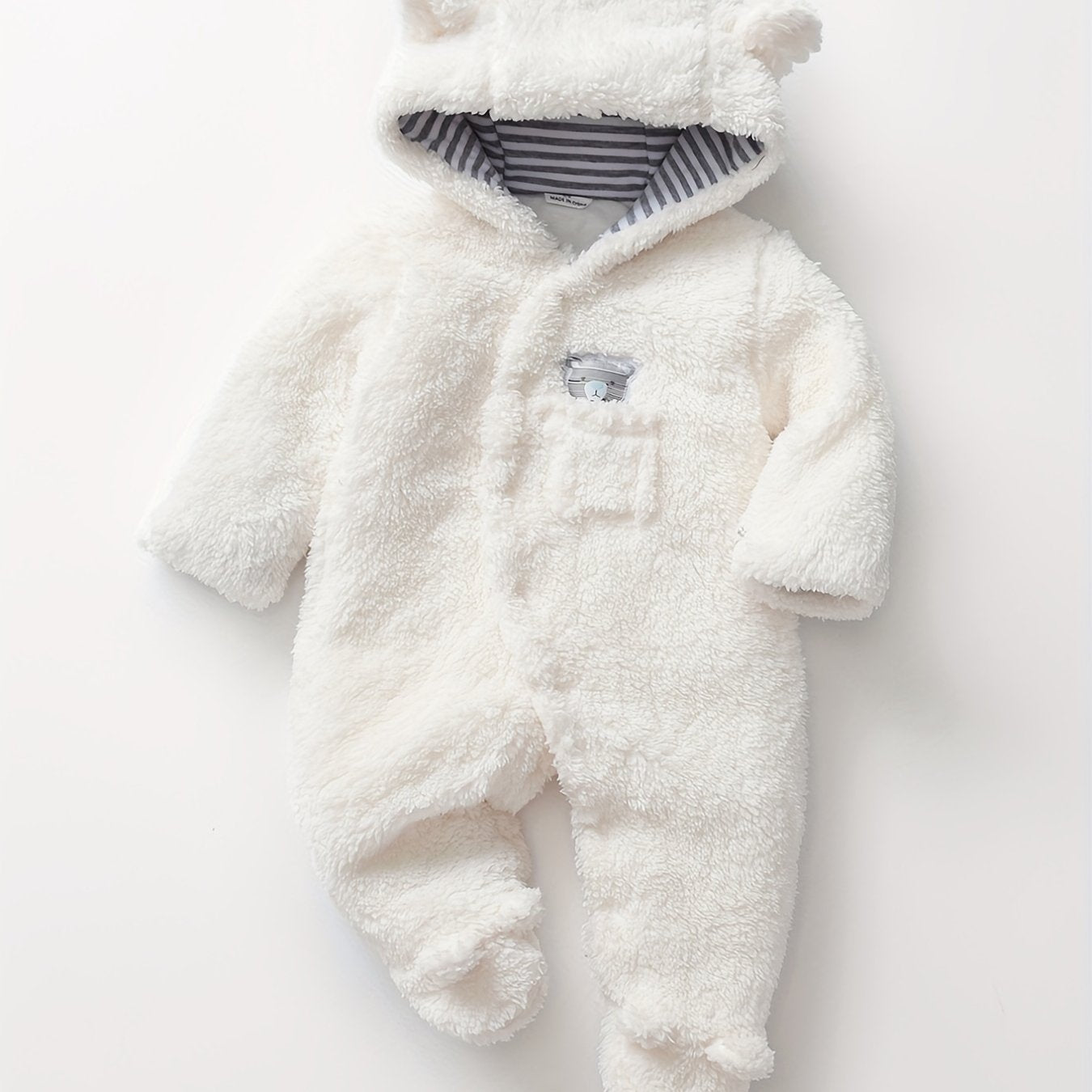 Baby Thick Hoodie Kids Fleece Jumpsuit Toddler Outwear