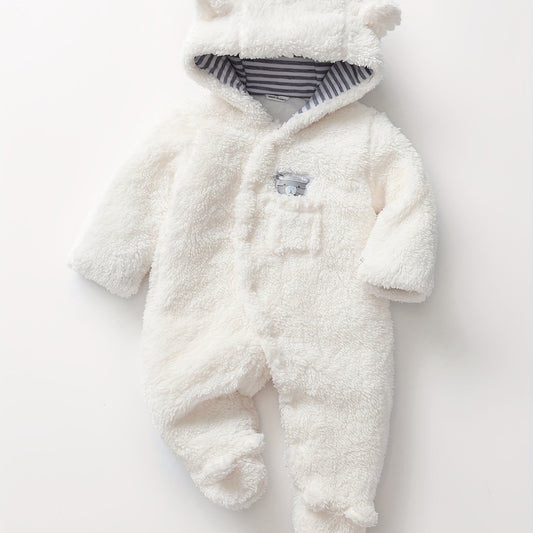 Baby Thick Hoodie Kids Fleece Jumpsuit Toddler Outwear