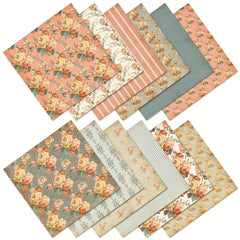12pcs Flower Series Scrapbook Paper for DIY Photo Album Background