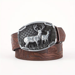 Arrival Elk Eagle Animal Men's Leather Belt Hip Hop Western Cowboy Belt