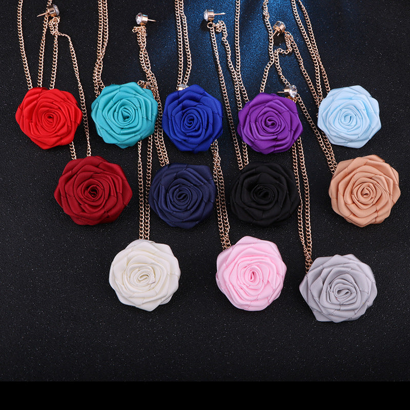 Men's Wedding Groom Rose Chain Brooch