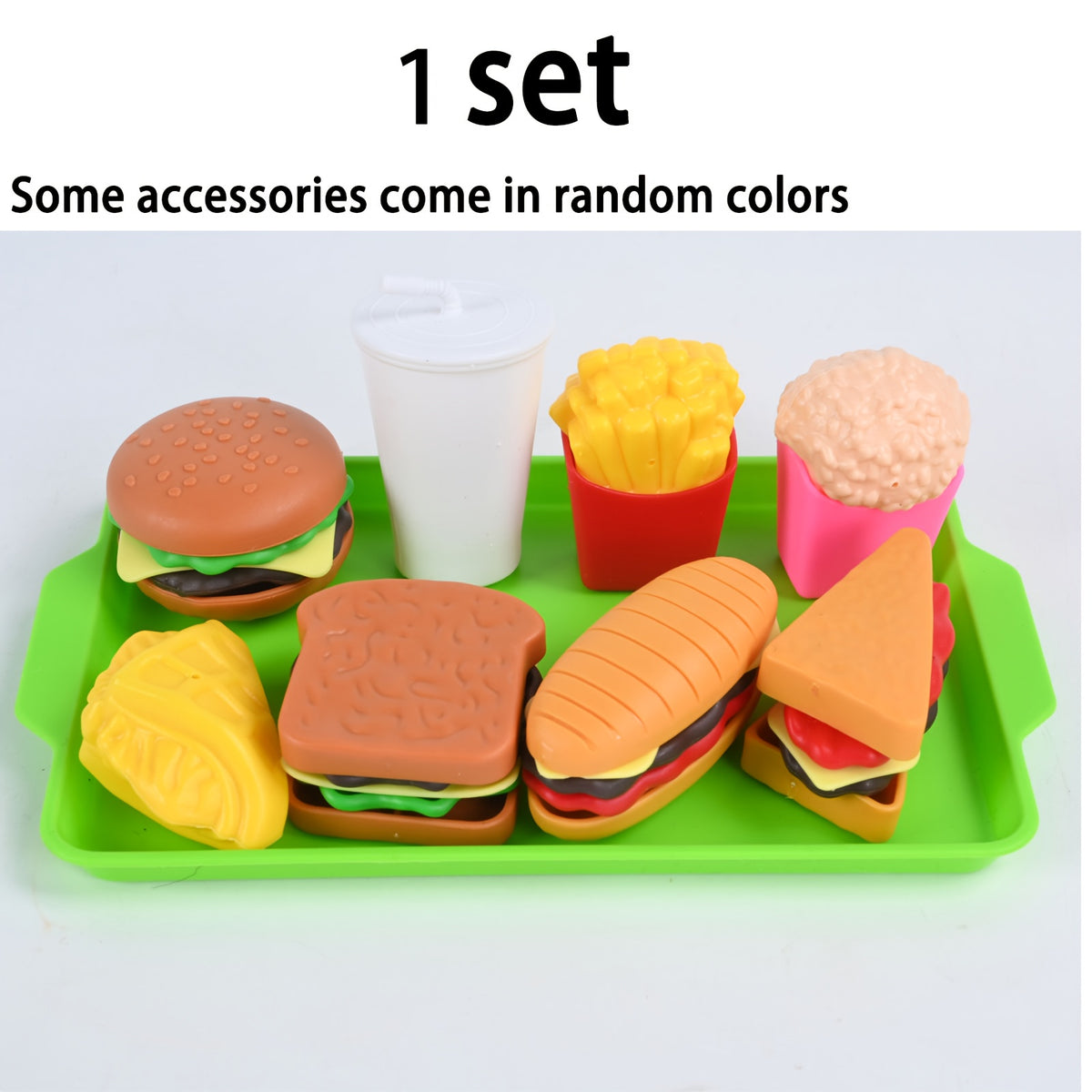 Kids Hamburger and Fries Toy Set for Pretend Play