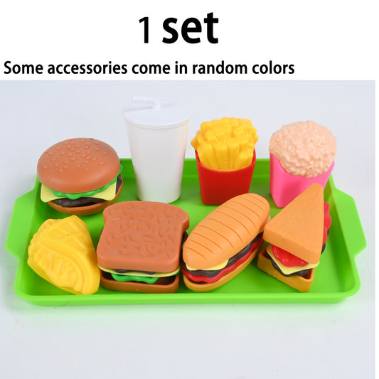 Kids Hamburger and Fries Toy Set for Pretend Play