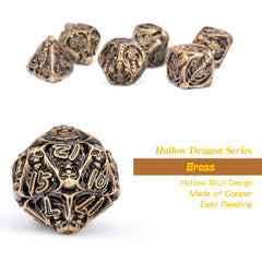 Skull Shaped Copper Dice Set for D&D RPG MTG - Math Teaching