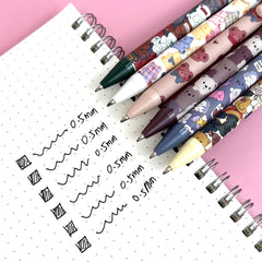 6pcs Cartoon Bear Gel Pens Ink
