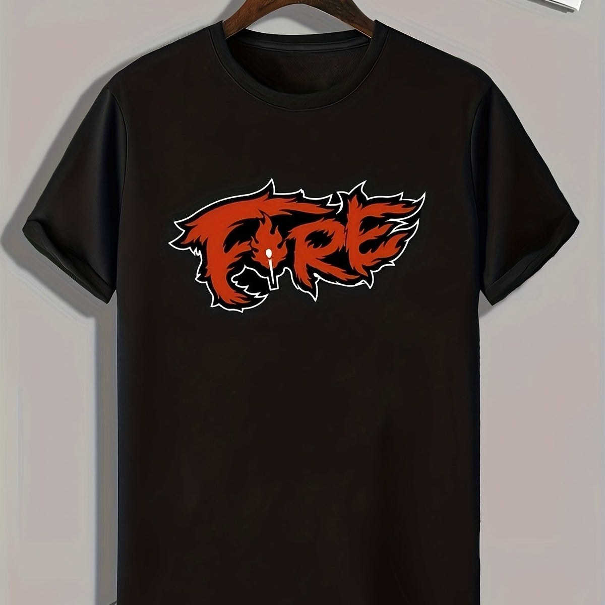 Fire Print Graphic T-shirt for Men