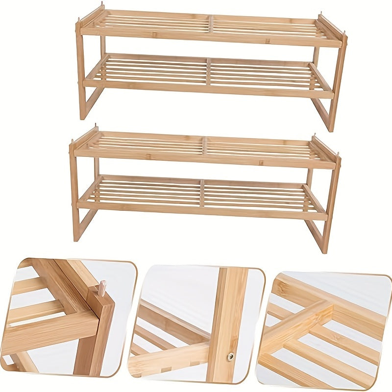 Bamboo Shoe Rack For Entryway Shoe Shelf Closet Shoe Storage Organizer