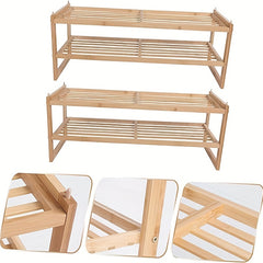 Bamboo Shoe Rack For Entryway Shoe Shelf Closet Shoe Storage Organizer