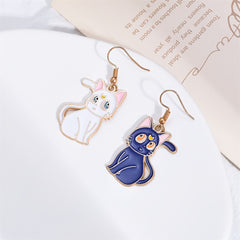 Cartoon Cat Dangle Earrings Animal Metal Drop Earring Lovely Jewelry