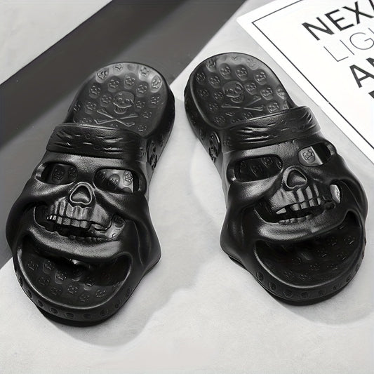 Men's Skull Slides Non Slip Slippers Open Toe Shoes