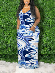 Ombre Print Slim Fit Cami Dress Women's Plus Medium Stretch