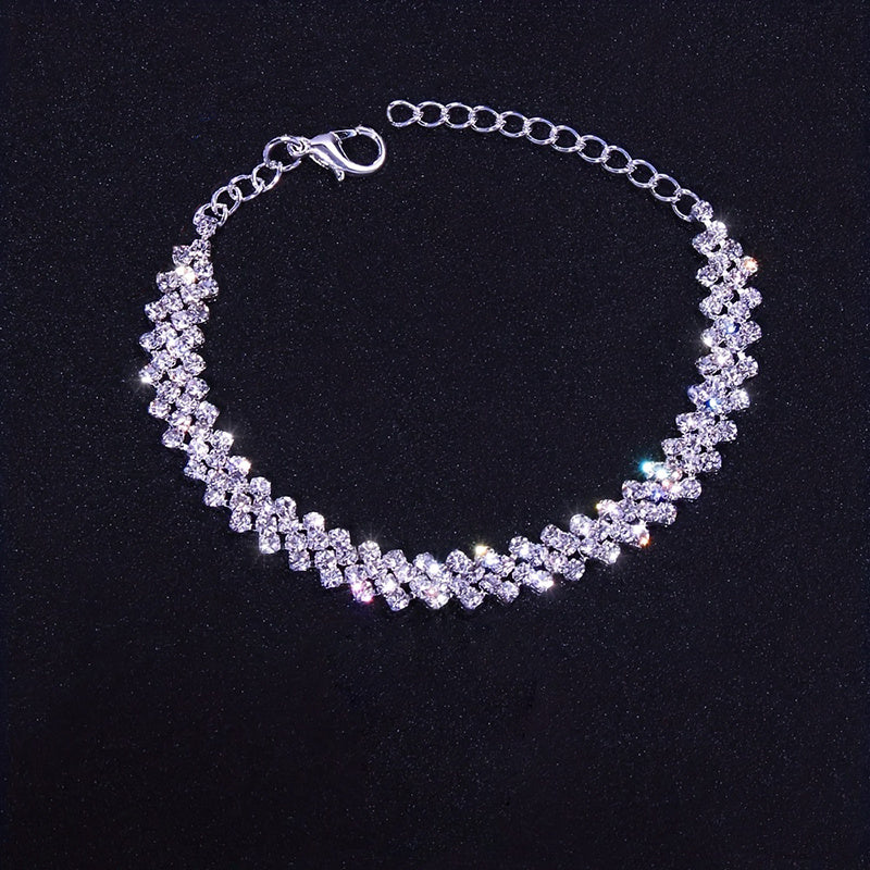 Rhinestones Bangle Bracelet Dating Jewelry Gift For Women