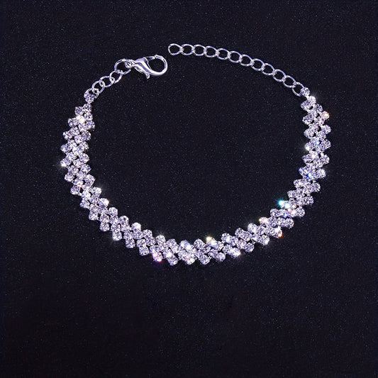 Rhinestones Bangle Bracelet Dating Jewelry Gift For Women