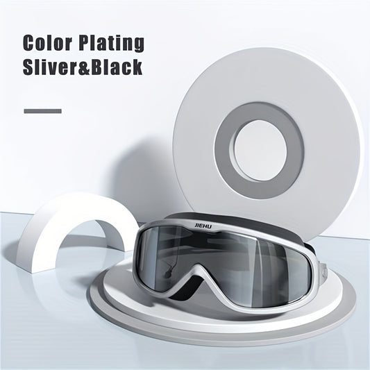 Adult Waterproof Swimming Goggles Large Frame Anti Fog Glasses