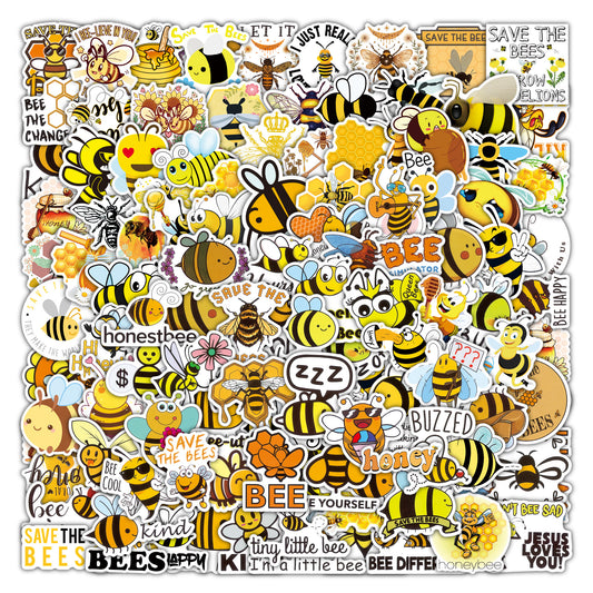 101pcs Bumble Bee Stickers for Water Bottles Crafts Scrapbooking Party Favors