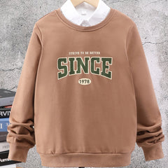 Boys SINCE 1978 Letter Print Casual Sweatshirt