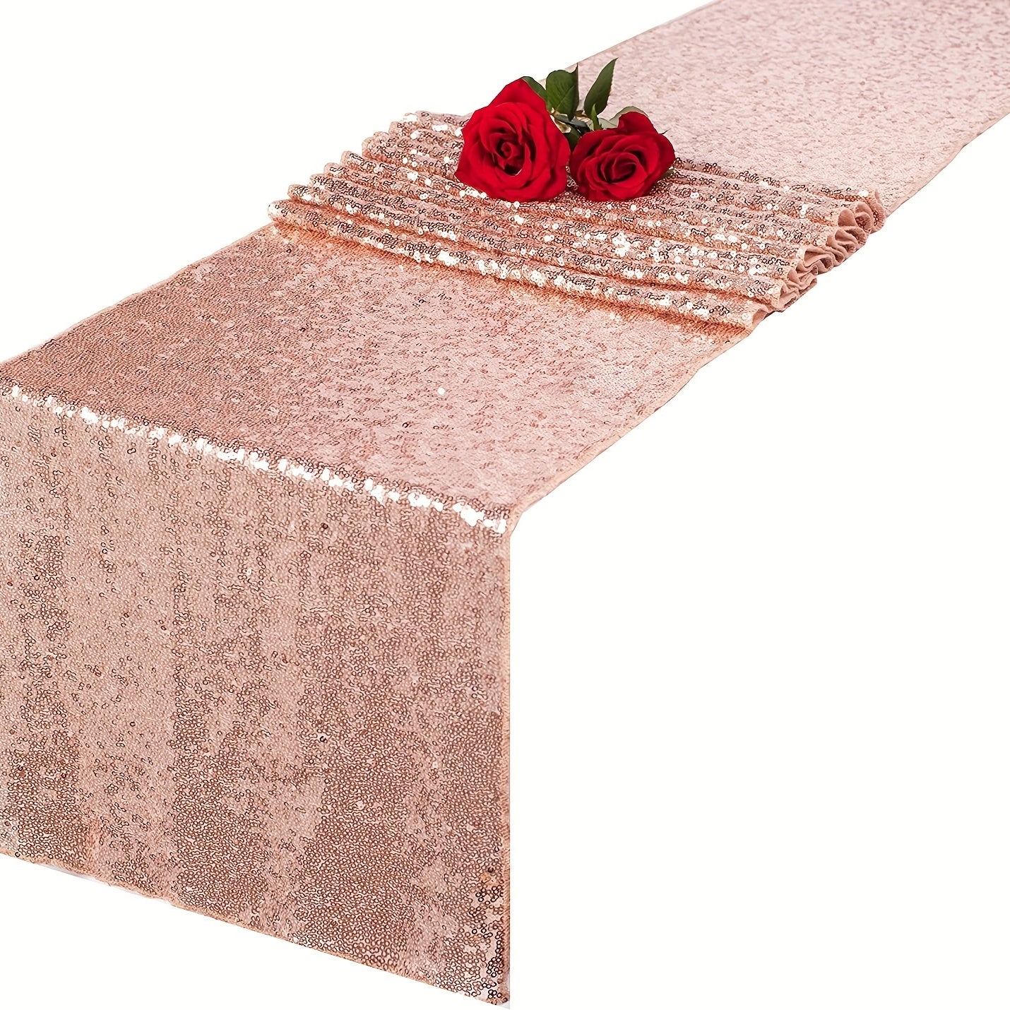 Rose Gold Sequin Table Runner for Party Decorations