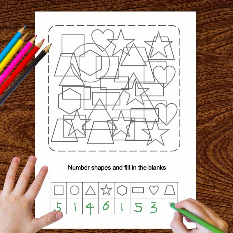 Number Graphics Workbook for Kids Math Practice with Shapes & Tracing
