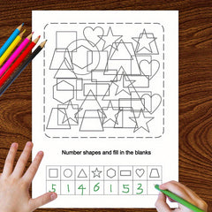 Number Graphics Workbook for Kids Math Practice with Shapes & Tracing