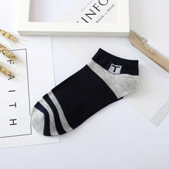 5 Pairs Striped Sports Socks Soft & Lightweight Ankle Socks Women's Stockings