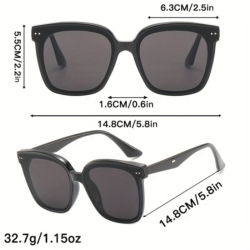 Square Sunglasses Rivet Anti Glare UV400 Sun Shades