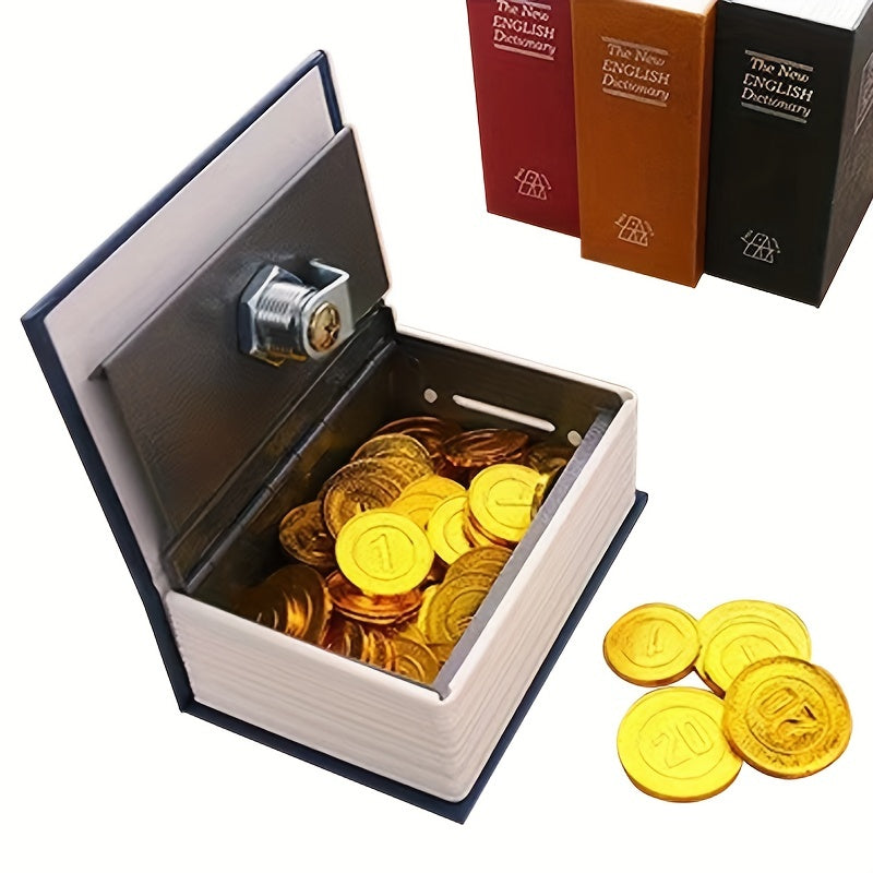 Mini Book Shape Piggy Bank With Lock Safe Coin Banknote