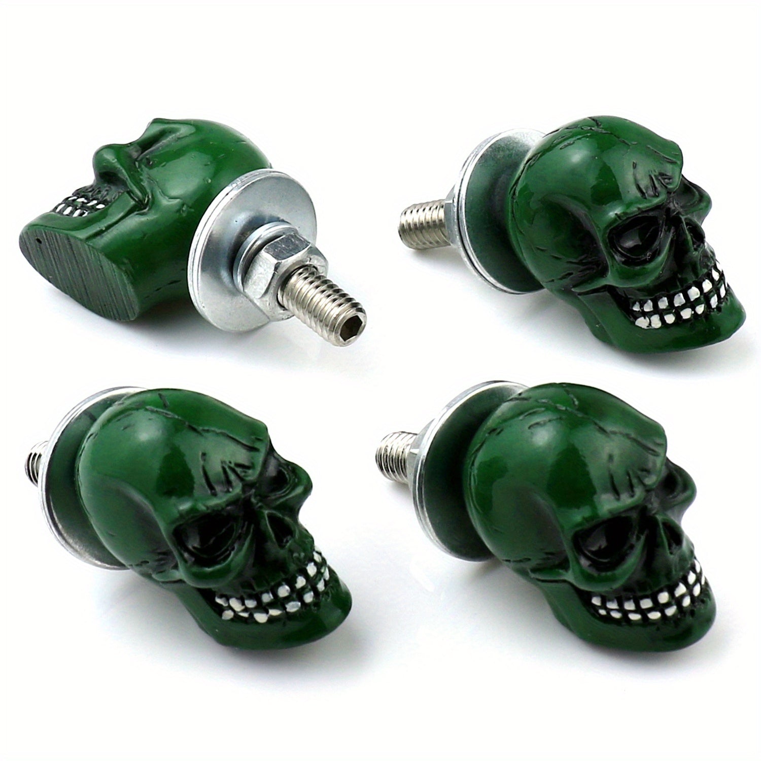 4pcs Plate Screw Skull Decoration Anti Theft Fasteners Trim Kit