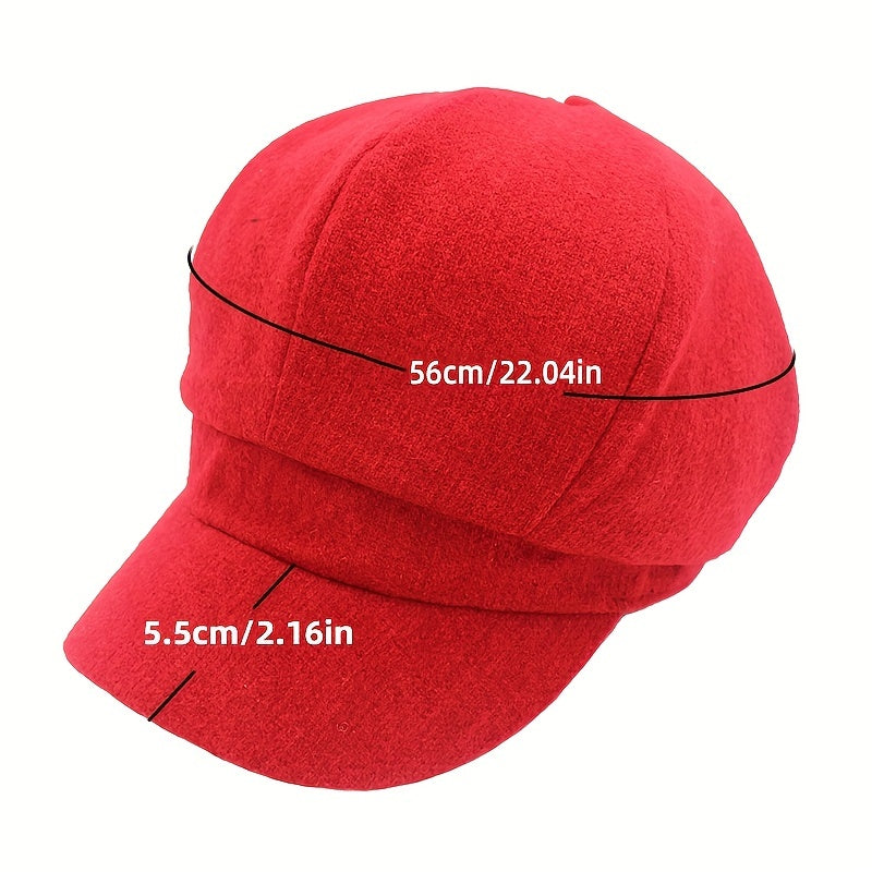 Solid Casual Beret Women Beanie Painter Cap British Style Warm Hat