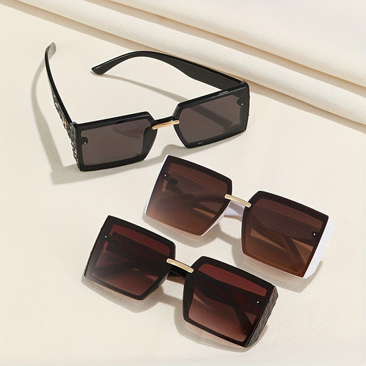 Large Square Sunglasses Rivet Gradient UV400 Sun Shades for Driving