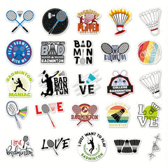 50pcs Badminton Graffiti Stickers DIY Waterproof Luggage Stickers
