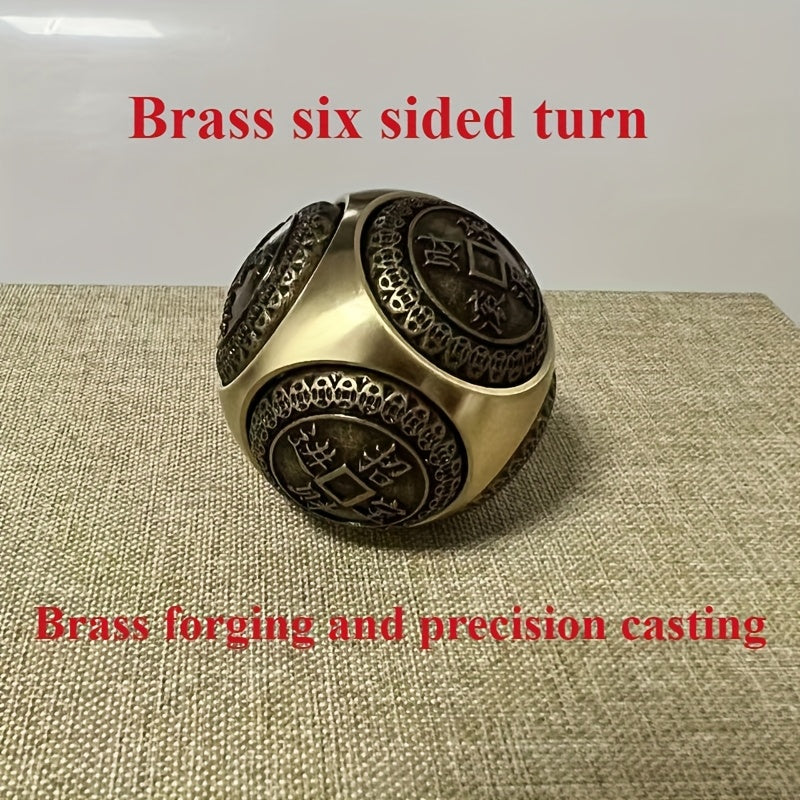 Brass Finger Spinner Toy Puzzle Ball for Relaxation