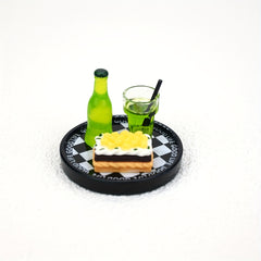 1:32 Scale Soda and Cake Set with Tray Dollhouse Accessories