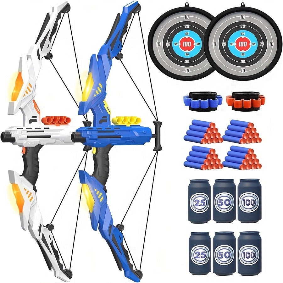Kids LED Light Up Slingshot Bow And Arrow Toy Set