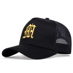 Men's Street Square Baseball Mesh Cap Black
