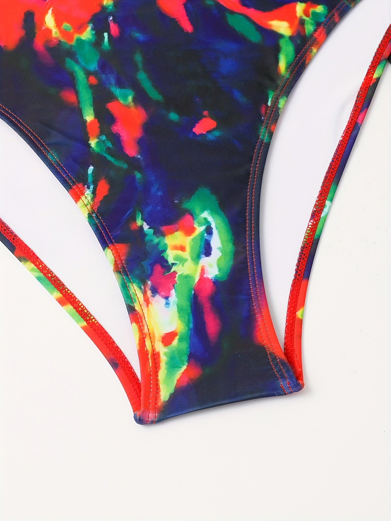  Boho Bikini Set Tie Dye Halter Triangle Bra Top & Bottom & Skirt