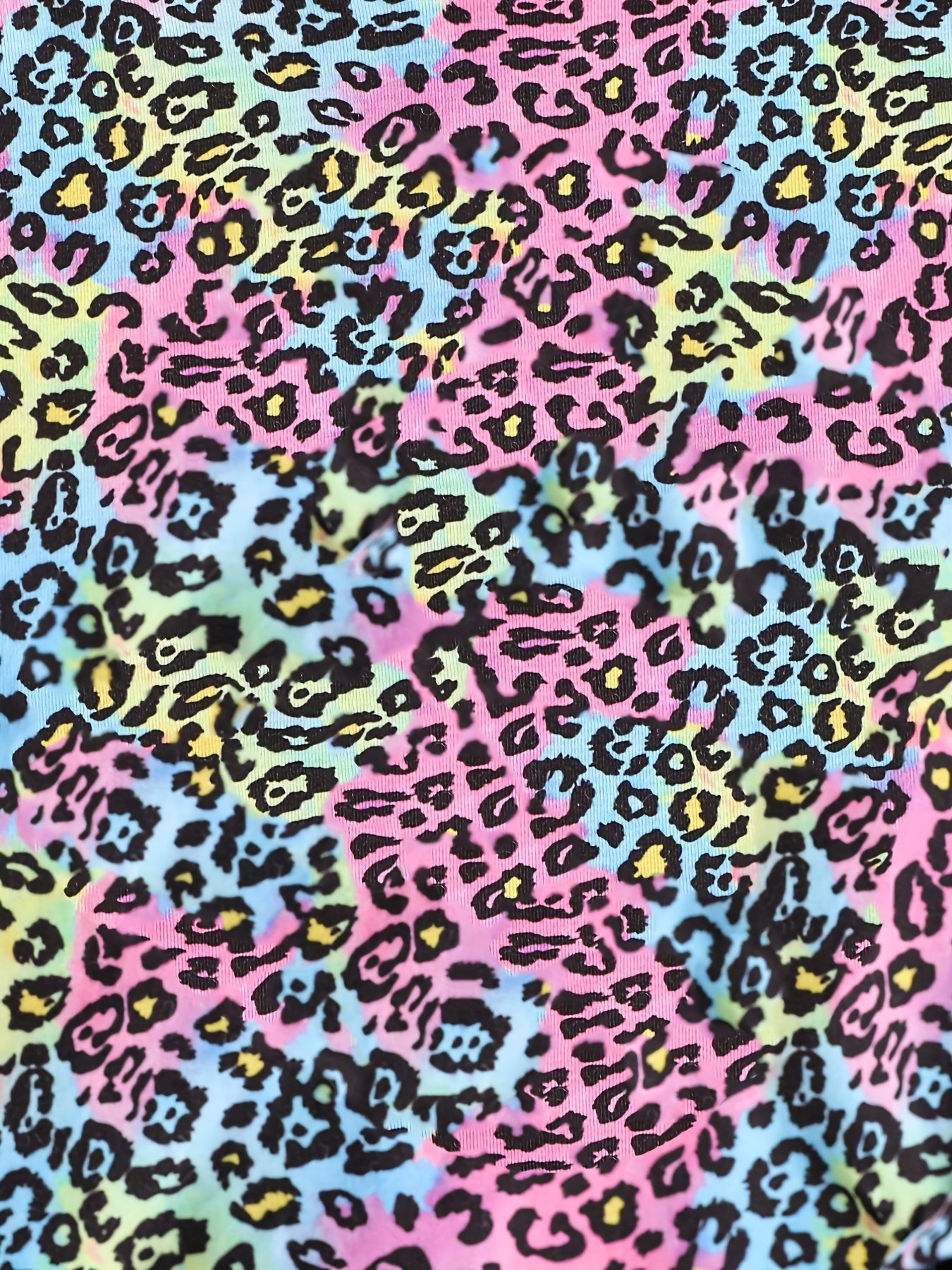 Colorful Leopard Pattern Girl's 2pcs Hoodie & Leggings Set Outfits