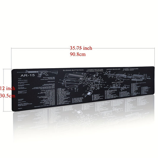 AR15 Gun Cleaning Mat with Parts Diagram & Instructions