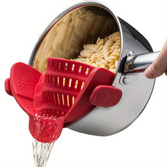 Adjustable Silicone Pot Strainer Colander Clip-On Drainer