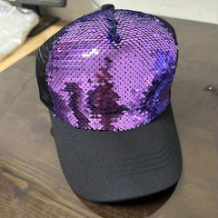 Sequins Baseball Caps Mesh Reflective Hats